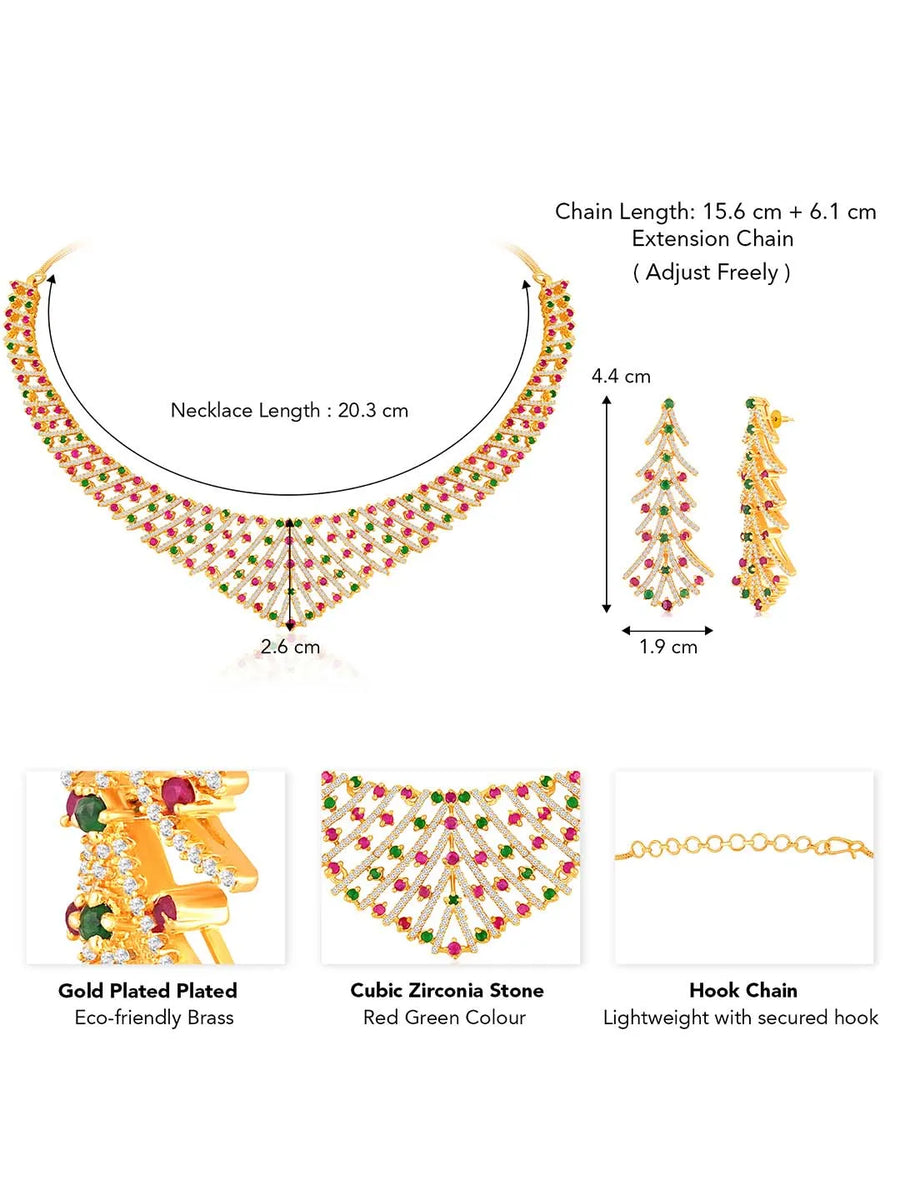 Divinity CZ Necklace Set – Graceful CZ Stone Jewellery by Peora
