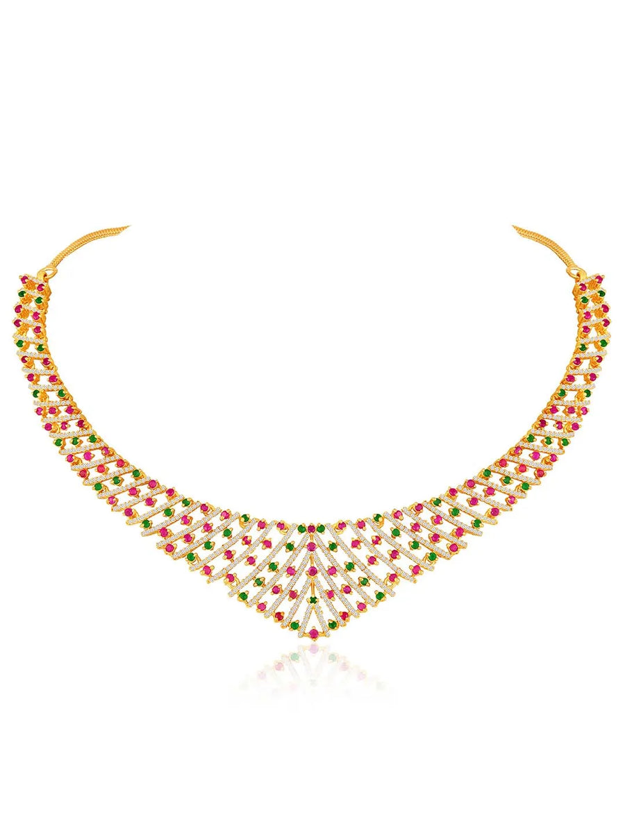 Divinity CZ Necklace Set – Graceful CZ Stone Jewellery by Peora
