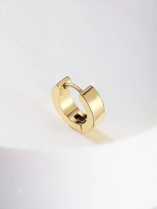 Modern Stainless Steel Hoop Earrings - Gold