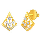 Sparkling Rhombus CZ Pendant Set by Peora. Gold-colored pendant set with a rhombus-shaped design with earrings & CZ stones.