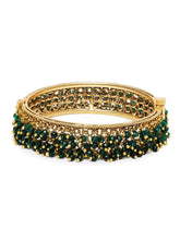 Cluster Bead Kada Bangle for Weddings in Green featuring Beads kada bangles  
