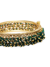Cluster Bead Kada Bangle for Weddings in Green featuring Beads kada bangles  

