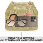 Gold potli bag named Traditional Zari Sequins Potli Bag, featuring artificial beads detailing and soft fabric texture | Peora
