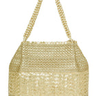 Gold potli bag named Traditional Zari Sequins Potli Bag, featuring artificial beads detailing and soft fabric texture | Peora
