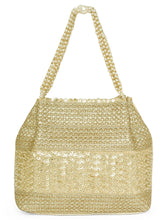 Gold potli bag named Traditional Zari Sequins Potli Bag, featuring artificial beads detailing and soft fabric texture | Peora
