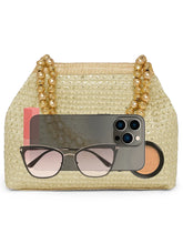 Gold potli bag named Handmade Zari Sequin Potli Bag, featuring artificial beads detailing and soft fabric texture | Peora
