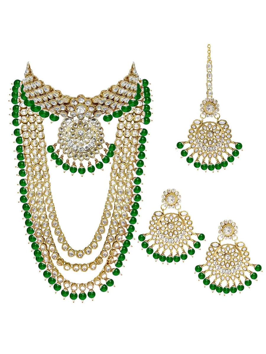 Kundan & Beads Bridal Set by Peora | Traditional Bridal Fashion Jewellery

