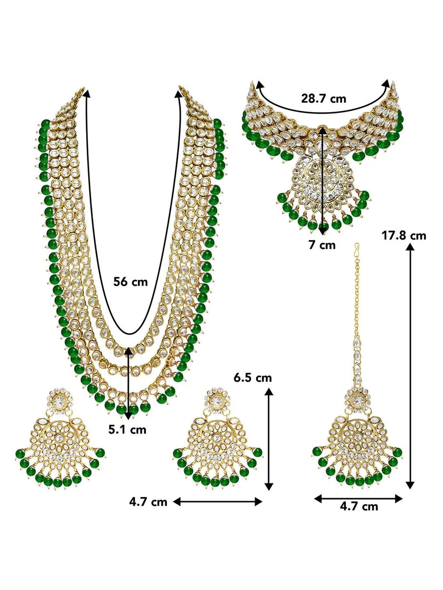 Kundan & Beads Bridal Set by Peora | Traditional Bridal Fashion Jewellery


