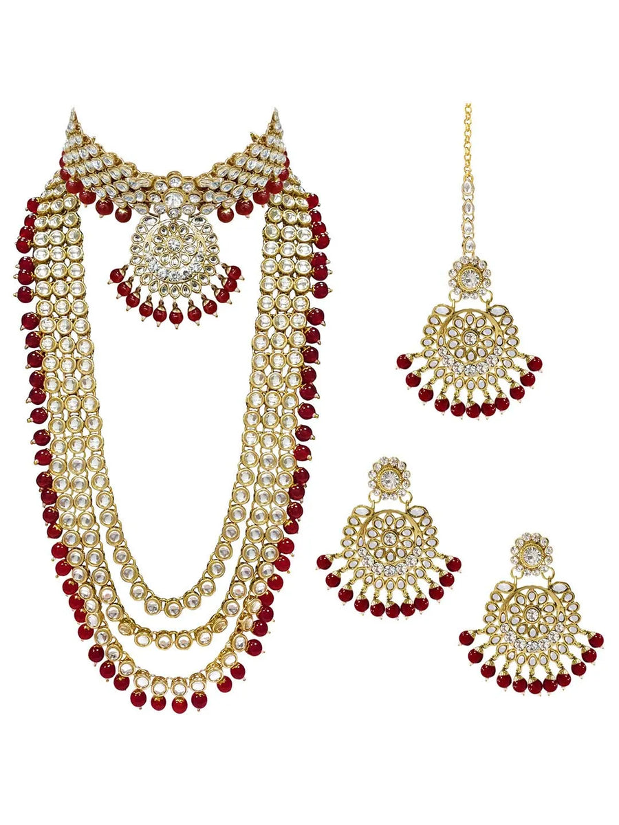 Kundan & Beads Bridal Set by Peora | Traditional Bridal Fashion Jewellery

