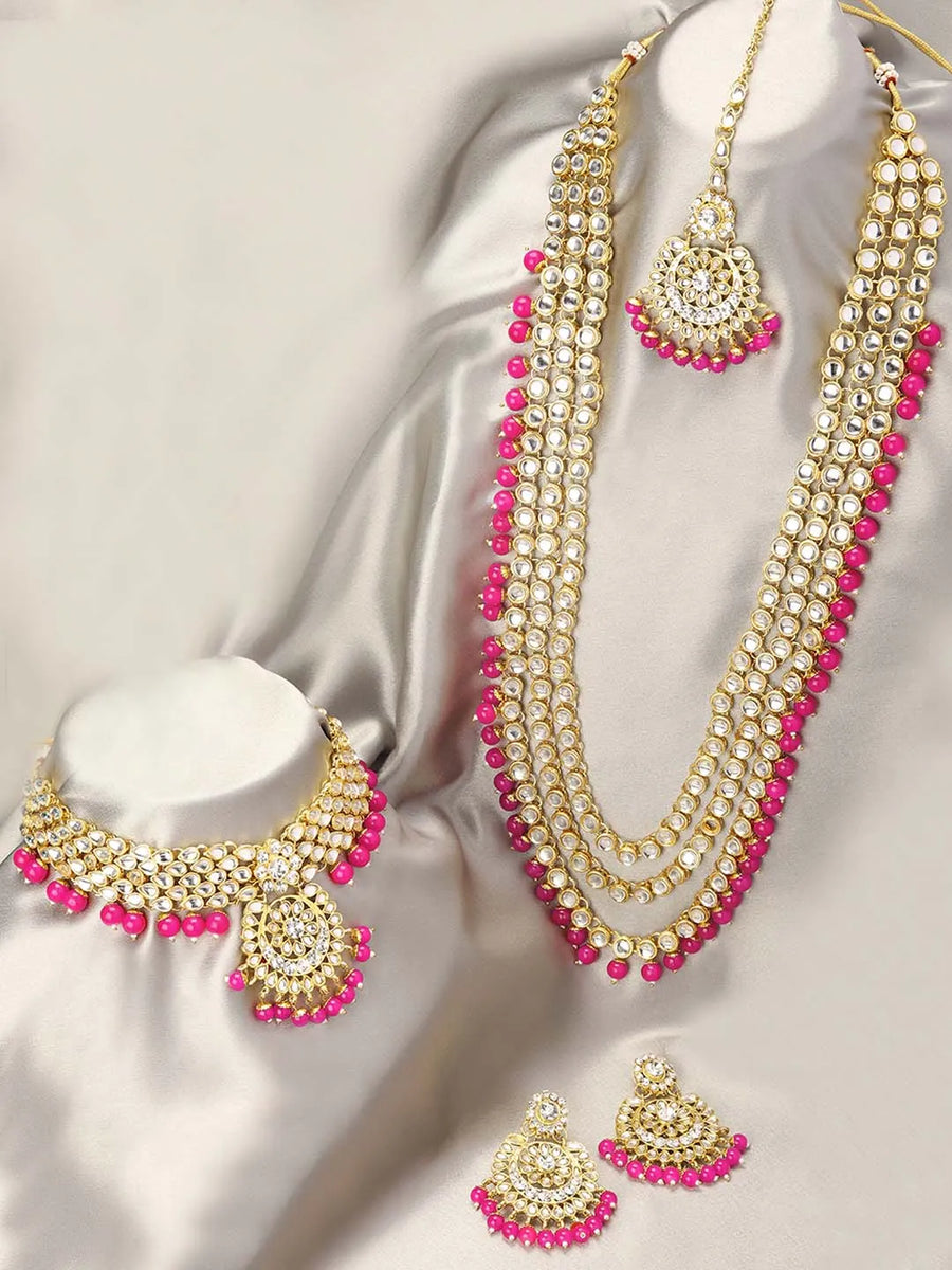 Kundan & Beads Bridal Set by Peora | Traditional Bridal Fashion Jewellery

