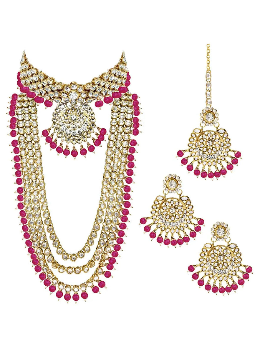 Kundan & Beads Bridal Set by Peora | Traditional Bridal Fashion Jewellery

