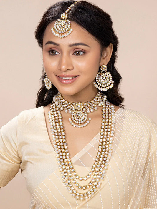 Kundan & Beads Bridal Set by Peora | Traditional Bridal Fashion Jewellery

