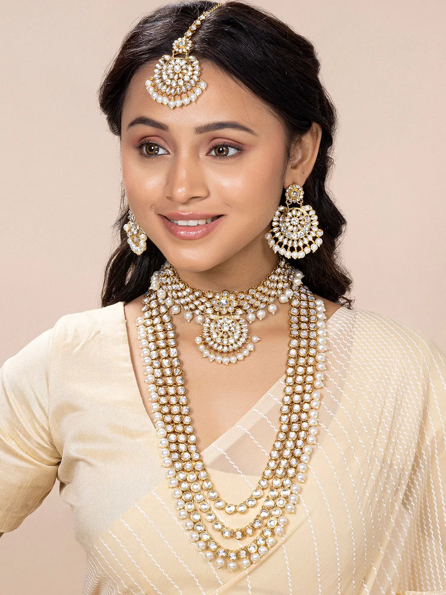 Kundan & Beads Bridal Set by Peora | Traditional Bridal Fashion Jewellery

