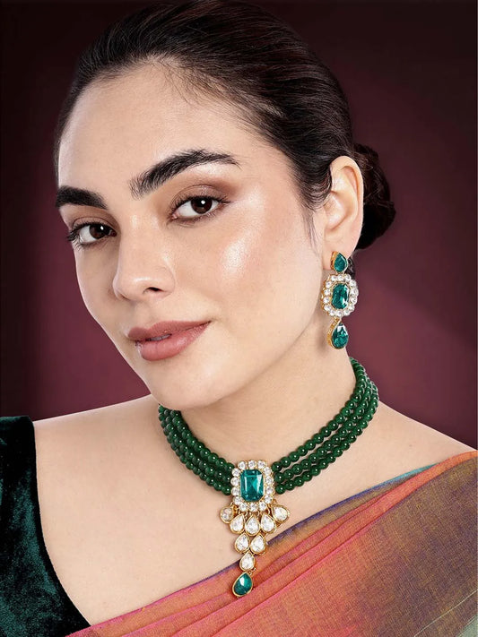 Pearl Choker Necklace Set by Peora | Timeless Pearl Fashion Jewellery

