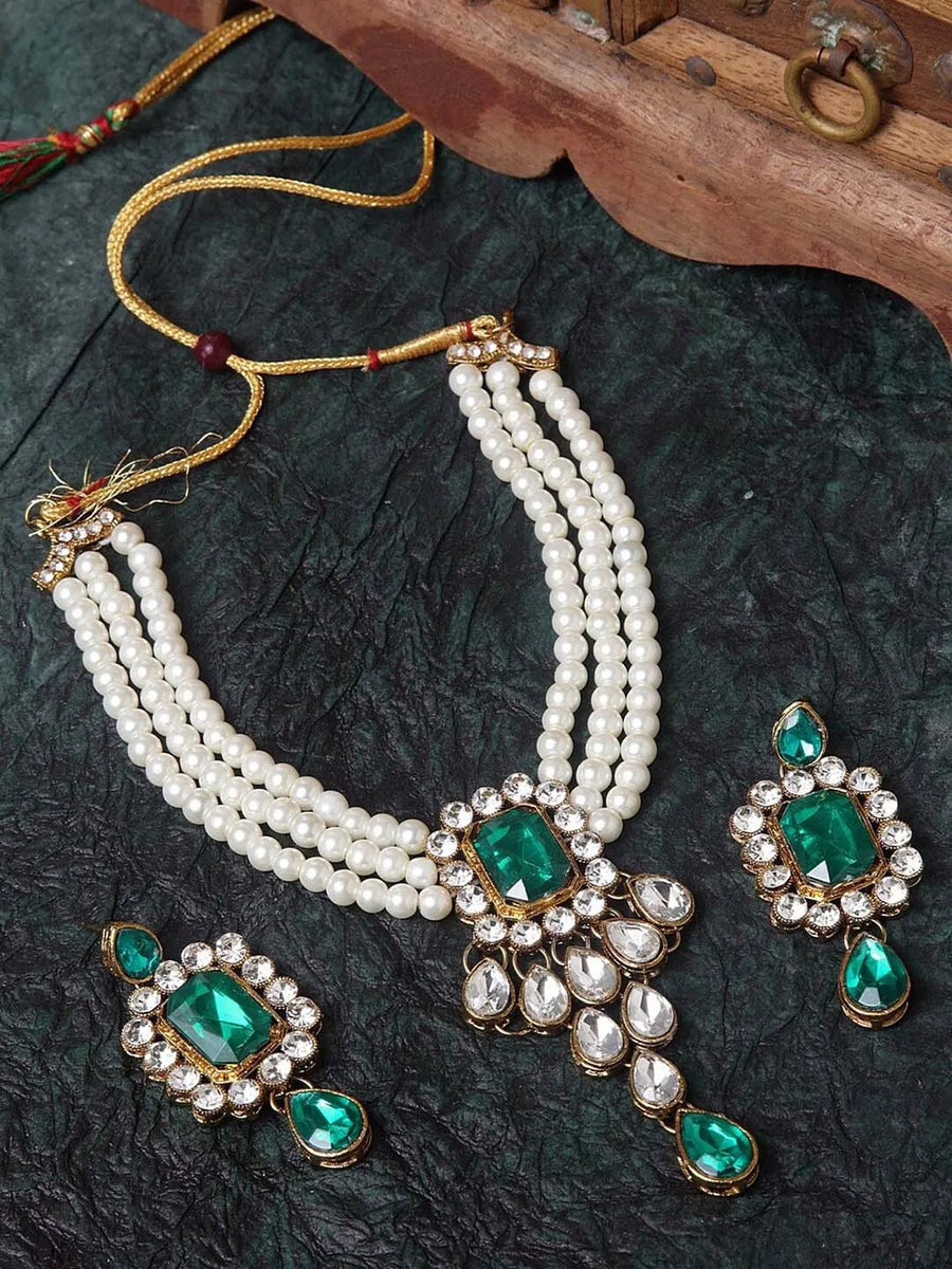 Pearl Choker Necklace Set by Peora | Timeless Pearl Fashion Jewellery

