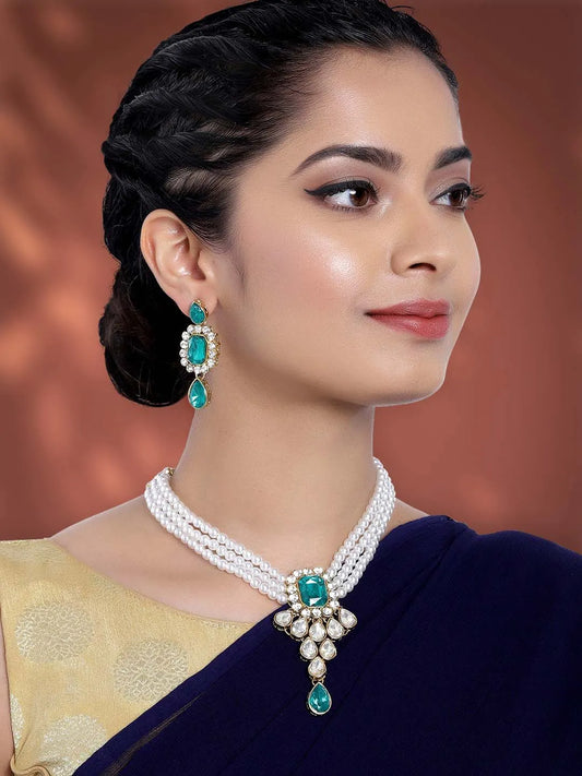 Pearl Choker Necklace Set by Peora | Timeless Pearl Fashion Jewellery

