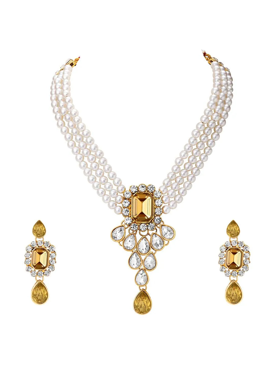 Pearl Choker Necklace Set by Peora | Timeless Pearl Fashion Jewellery

