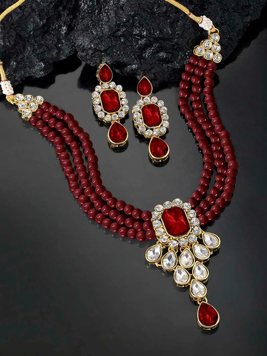 Pearl Choker Necklace Set by Peora | Timeless Pearl Fashion Jewellery

