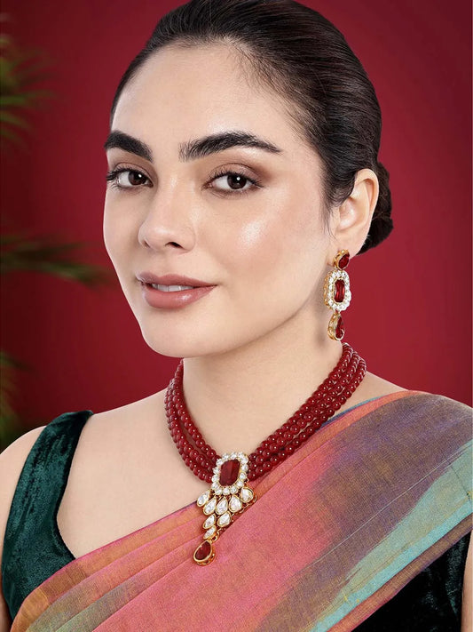 Pearl Choker Necklace Set by Peora | Timeless Pearl Fashion Jewellery

