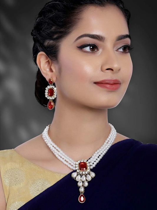 Pearl Choker Necklace Set by Peora | Timeless Pearl Fashion Jewellery

