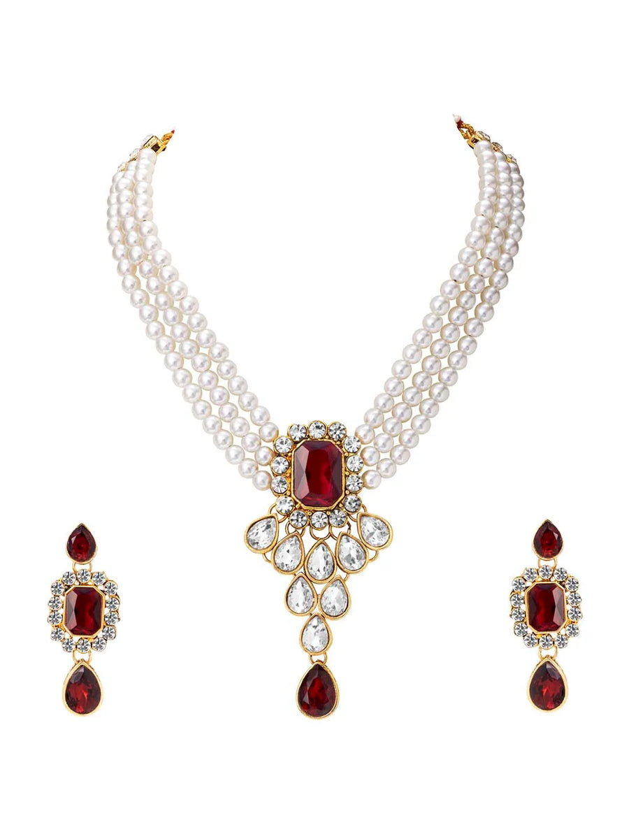 Pearl Choker Necklace Set by Peora | Timeless Pearl Fashion Jewellery

