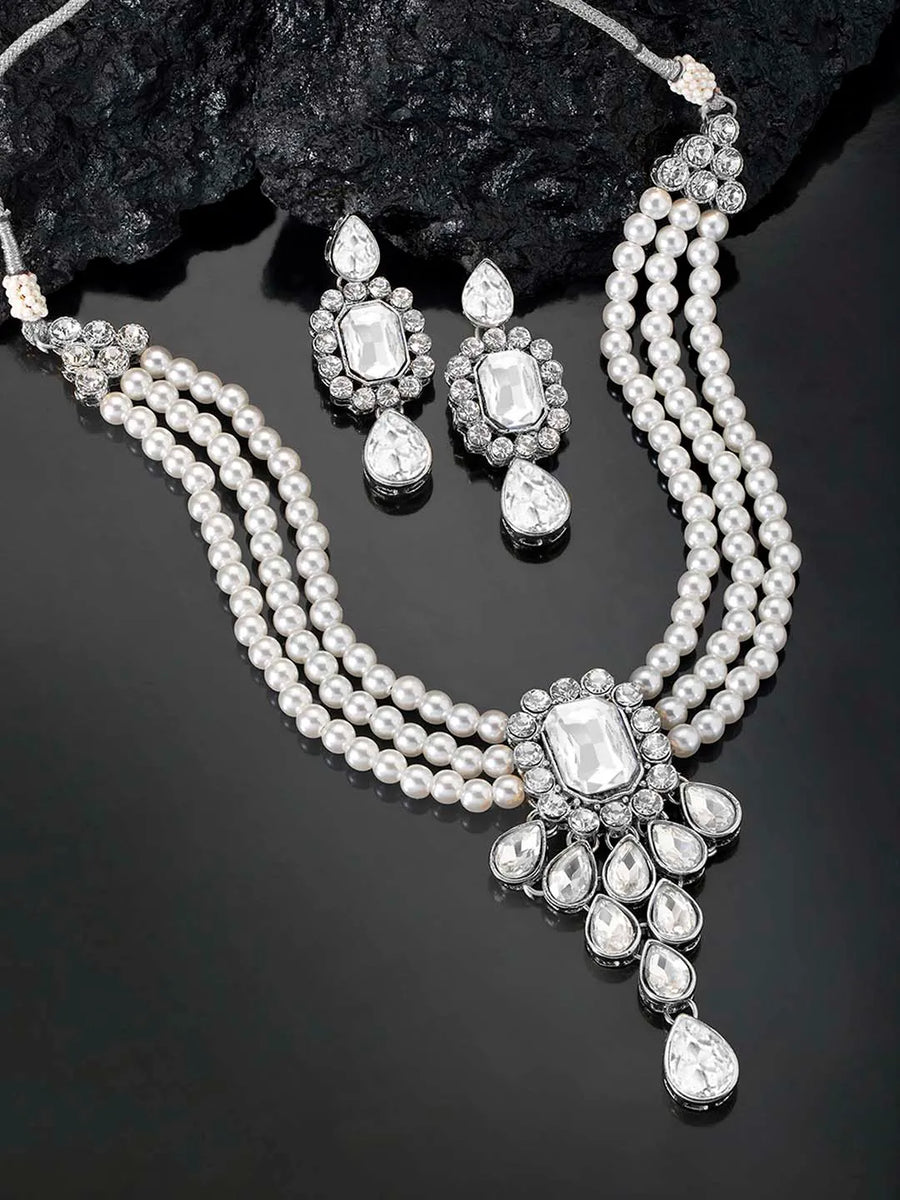 Pearl Choker Necklace Set by Peora | Timeless Pearl Fashion Jewellery

