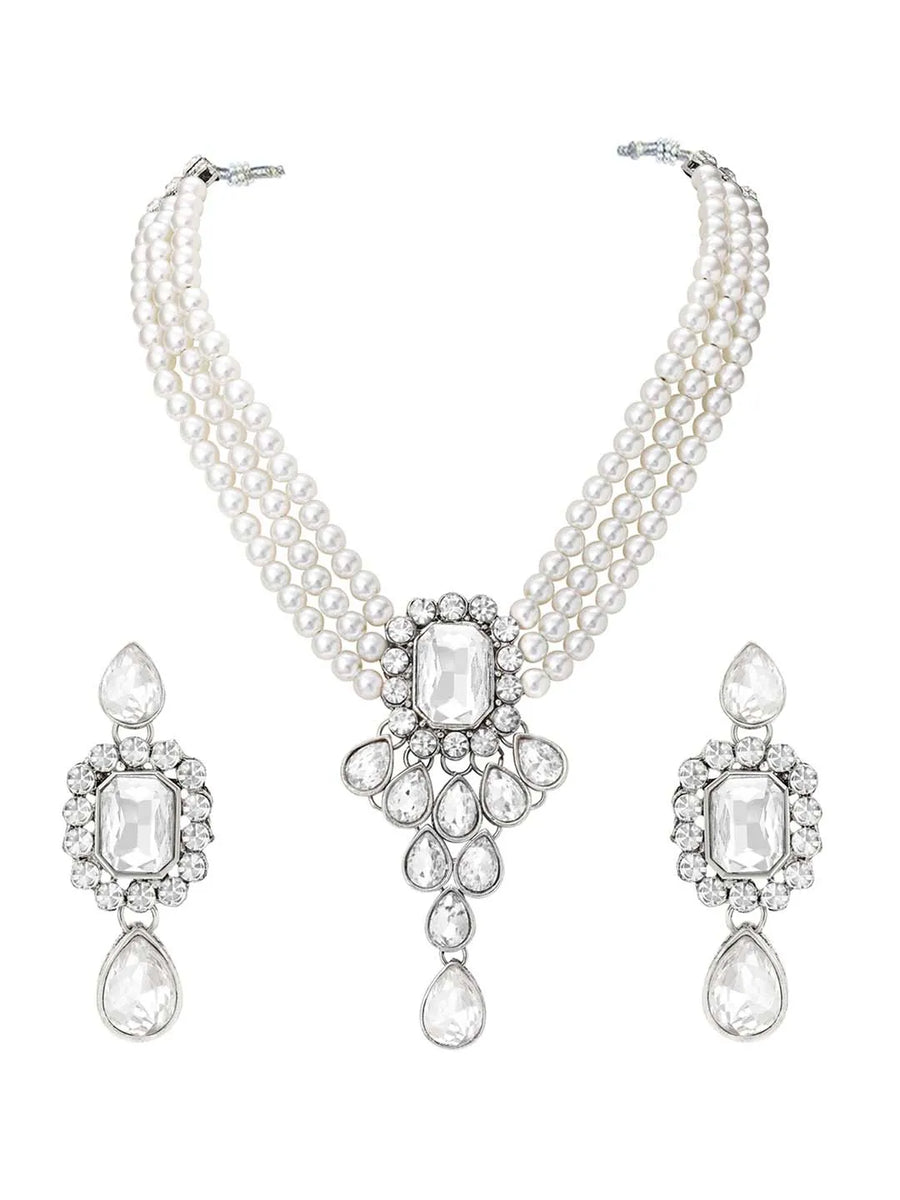 Pearl Choker Necklace Set by Peora | Timeless Pearl Fashion Jewellery

