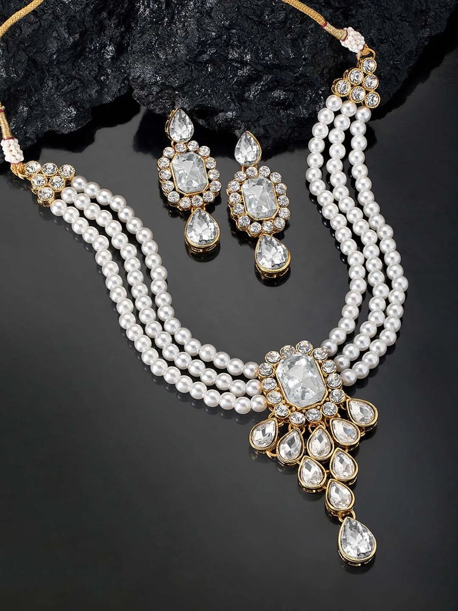 Pearl Choker Necklace Set by Peora | Timeless Pearl Fashion Jewellery

