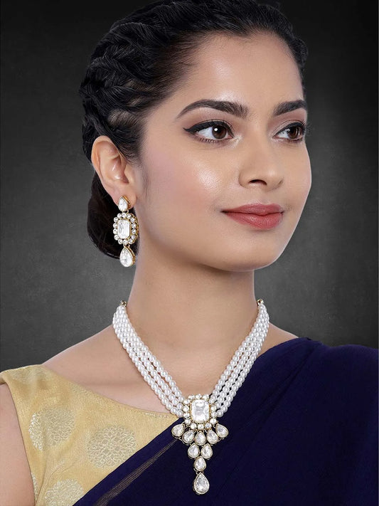 Pearl Choker Necklace Set by Peora | Timeless Pearl Fashion Jewellery

