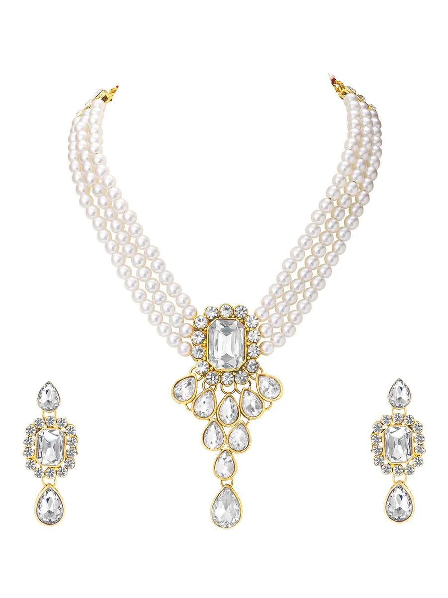 Pearl Choker Necklace Set by Peora | Timeless Pearl Fashion Jewellery

