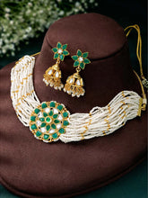 Royal Pearls Choker Set by Peora | Regal Pearl Fashion Jewellery

