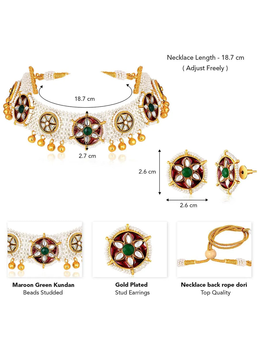 Glowing Gleaming Pearls Choker Set