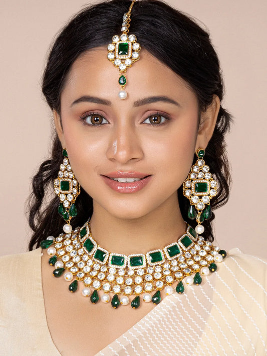 Choker Set with Crystal – Sparkling Ethnic Jewellery | Peora