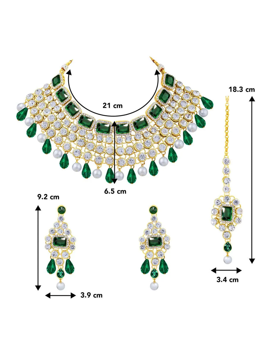 Choker Set with Crystal – Sparkling Ethnic Jewellery | Peora