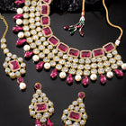 Royal Radiance Choker Set with Crystal - Rani Pink