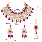 Royal Radiance Choker Set with Crystal - Rani Pink