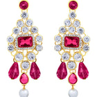 Royal Radiance Choker Set with Crystal - Rani Pink