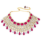 Royal Radiance Choker Set with Crystal - Rani Pink