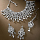Royal Radiance Choker Set with Crystal - Rodium White