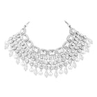Royal Radiance Choker Set with Crystal - Rodium White