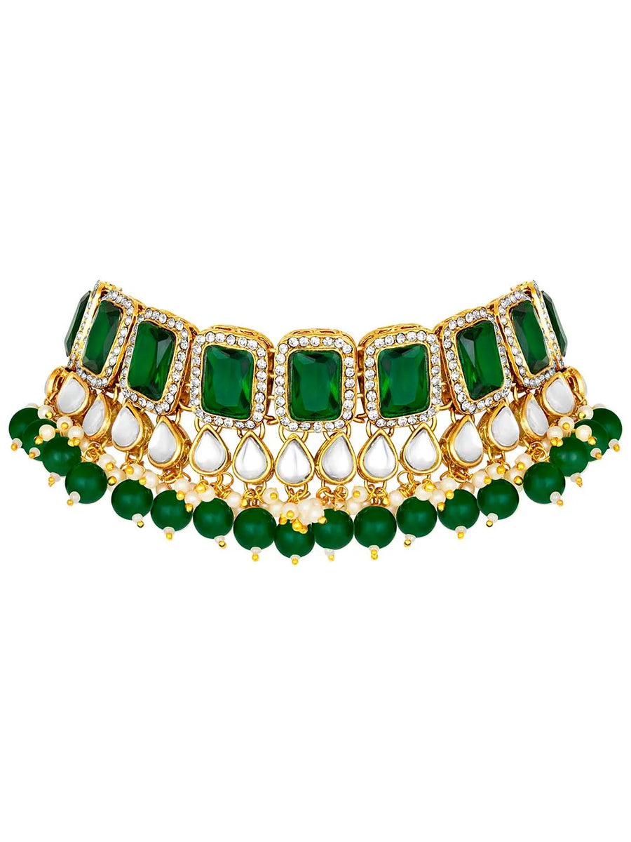 Crystals Choker Set by Peora | Sparkling Fashion Jewellery for Women

