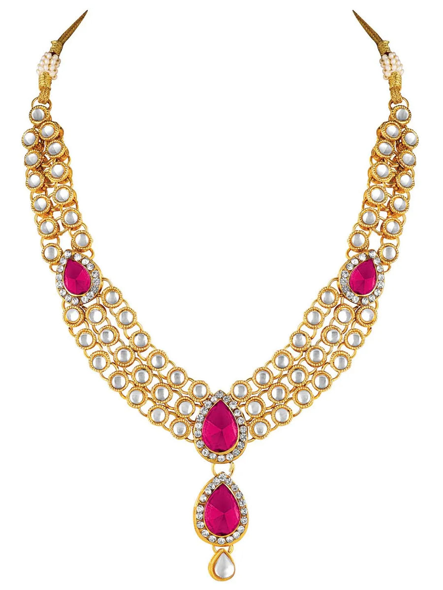 Kundan Stone Necklace Set | Timeless Elegance by Peora

