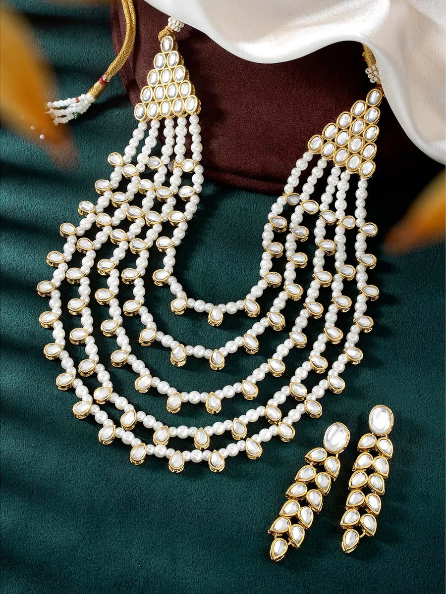Kundan Faux Pearl Necklace Set – Royal Fashion Jewellery by Peora

