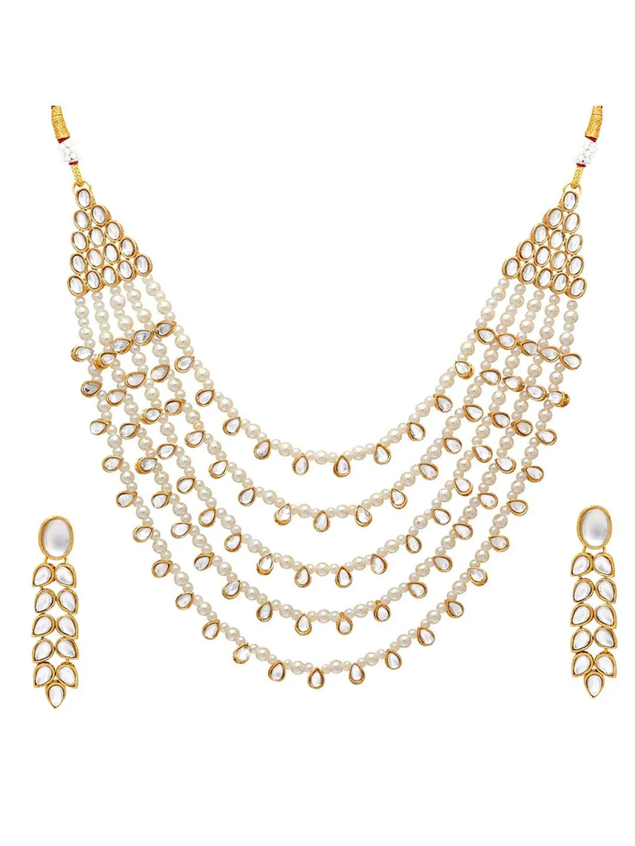 Kundan Faux Pearl Necklace Set – Royal Fashion Jewellery by Peora


