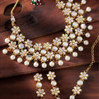 Floral Kundan Pearl Necklace & Tikka