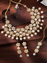 Floral Kundan Pearl Necklace & Tikka