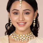 Floral Kundan Pearl Necklace & Tikka