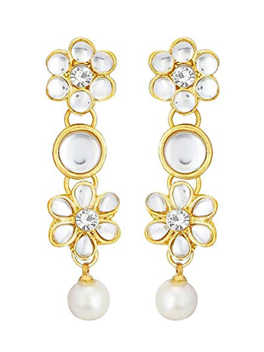 Floral Kundan Pearl Necklace & Tikka
