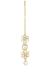 Floral Kundan Pearl Necklace & Tikka