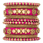 Kundan Silk Bangles – Traditional Glamour with a Touch of Silk | Peora